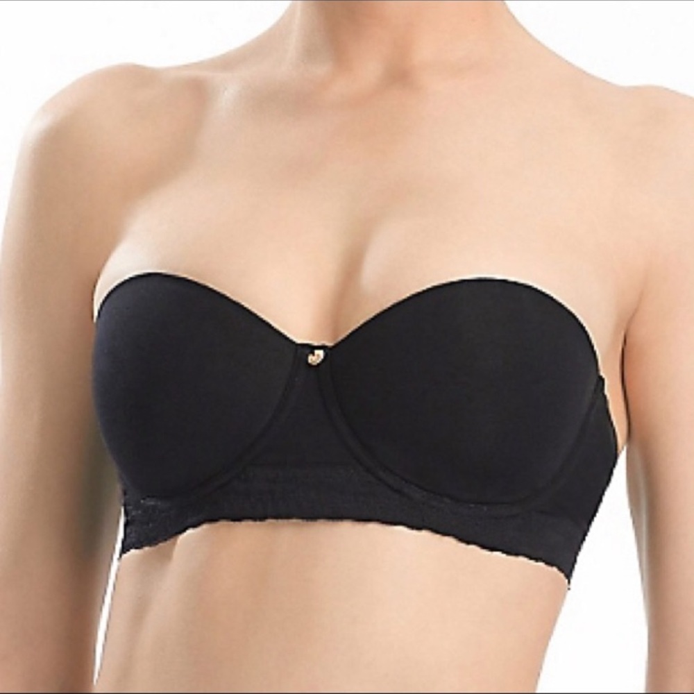 NATORI 774070 TRULY SMOOTH SMOOTHING STRAPLESS CONTOUR BRA BLACK 36DD NWOT